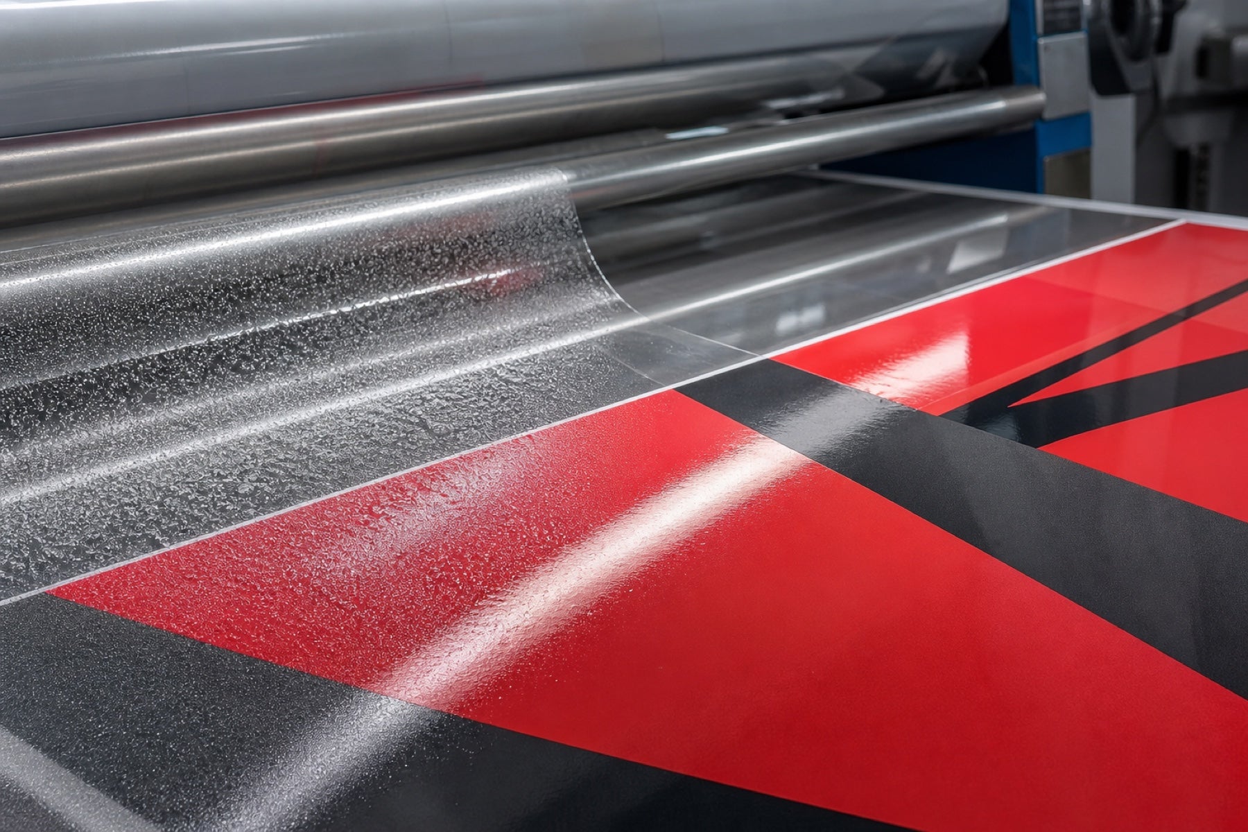 Silvering compared with clear wet-out on laminated printed vinyl