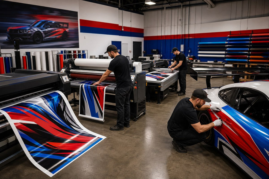 Professional print laminate cut and apply vehicle graphics workflow