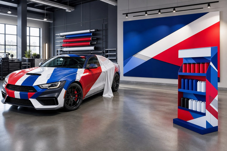 Vehicle graphics wall signage and point-of-purchase display applications