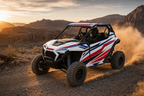 MXPG100 white gloss printed graphics on off-road UTV