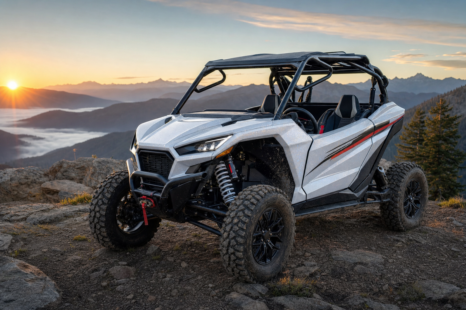 MXPX120 white xirallic graphics on premium powersports UTV